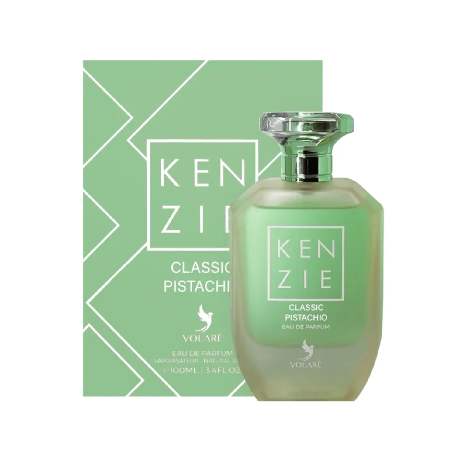 Flacon et boîte Kenzie Classic Pistachio Volare parfum gourmand pistache