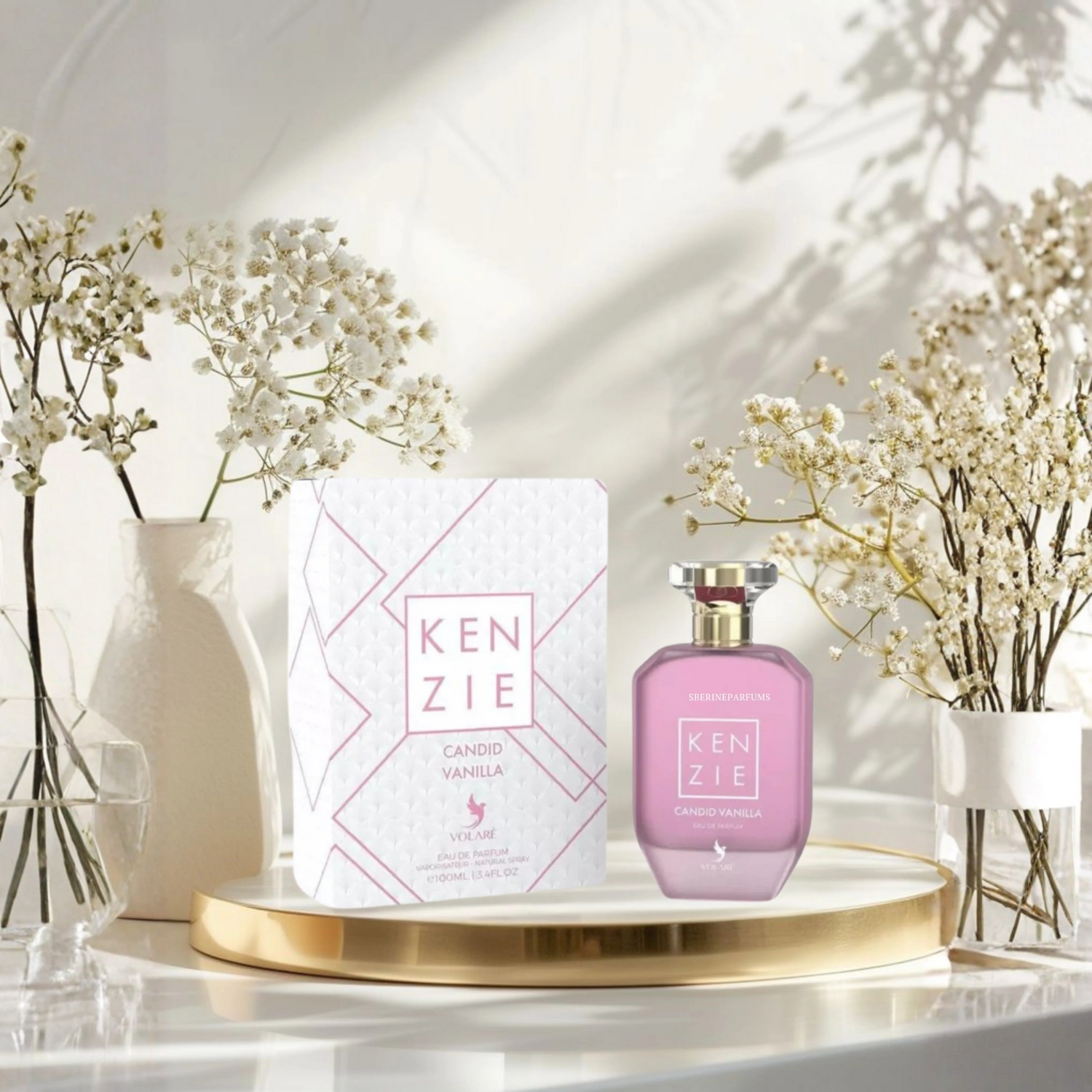 Flacon et boîte Kenzie Candid Vanilla Volare parfum vanillé gourmand
